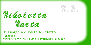 nikoletta marta business card